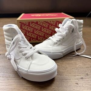 Vans Little Kids Filmore High-Top Sneakers White Canvas, Lace-Up, Lifestyle, 13